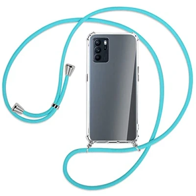 Abbildung von mtb more energy® Handykette kompatibel mit Xiaomi Redmi 10, 10 2022 (6.5&#039;&#039;) türkis Smartphone Hülle zum Umhängen Anti Shock Full TPU Case