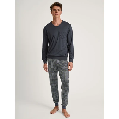 Abbildung von Calida Relax Swiss Edition BÜNDCHEN SET Nachtwäsche Set, Herren, Größe: Large, Anthrazit