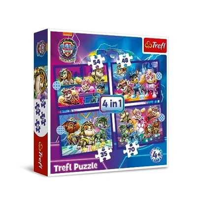 Abbildung von Trefl Puzzle 4 in 1 MIGHTY MOVIE von PAW Patrol, 35 bis 70 Teilen, Set, Puzzleteile