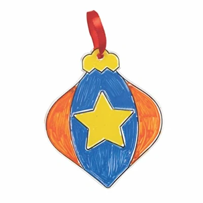 Abbildung von Baker Ross FC229 Weihnachtskugel Sonnenfänger Weihnachtsdekoration Bastelset 10 Stück, Buntglaseffekt Basteln für Kinder, Weihnachtsbastel Ideen, Christbaumschmuck zum