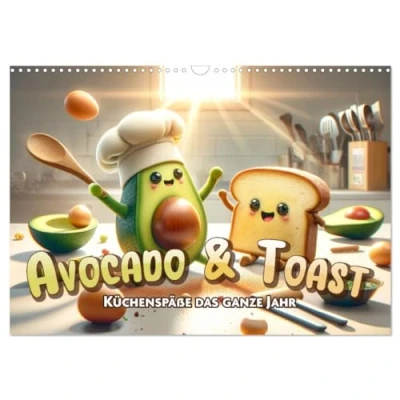 Abbildung von Avocado &amp; Toast Küchenspäße das ganze Jahr (Wandkalender 2025 DIN A3 quer), CALVENDO Monatskalender