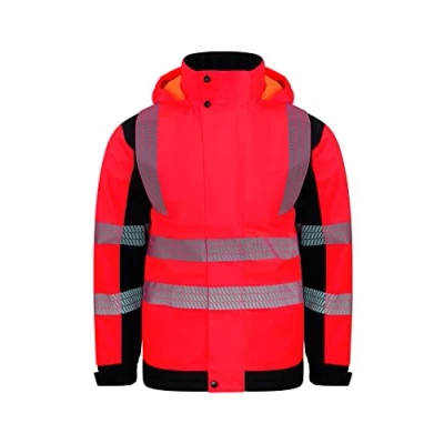 Abbildung von Korntex Hi Vis Softshell Rain Jacket (Printable) Copenhagen Wasserdichte Warnschutz Arbeitsjacke, KXBRSSHRJORBKM, Orange, M