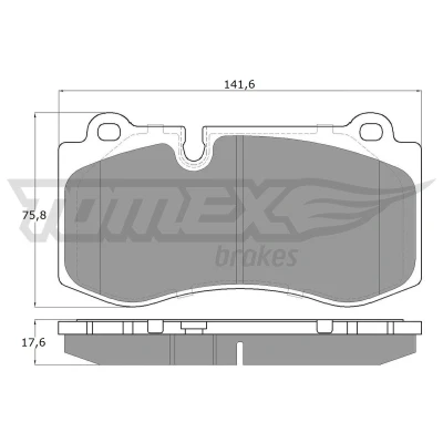 Abbildung von TOMEX brakes TX 16 87 Bremsbelagsatz Vorderachse für Verschleißwarnanzeiger vorbereitet MERCEDES BENZ: E Klasse Limousine, T modell