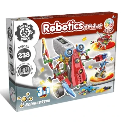Abbildung von Science4you Robotik Alfabot Spielzeug EIN Roboter Bausatz mit 238 Stücke Selber Bauen Dieser Elektronik Baukasten, Lernspiel UNT Experiment fur Kinder ab 7 8 9 10+ Jahre