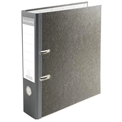 Abbildung von Exacompta 53710E 10er Pack Recycling Ordner Wolkenmarmor. 7 cm breit DIN A4 grauer Rücken Ringordner Aktenordner Briefordner Büroordner Pappordner