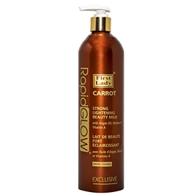 Abbildung von First Lady Rapid Glow Carrot Strong Skin Lightening Beauty Lotion 500 ml mit Argan, Malve, Vitamin A