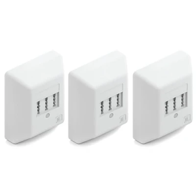 Abbildung von deleyCON 3 Stück Telefondose TAE NF/F Anschlussdose NFF 2X Telefonanschluss + 1x Nebenstelle Fax Anrufbeantworter Modem NTBA DSL Splitter Weiß