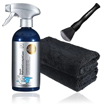 Abbildung von Detail Passion Bundle Innenraumreiniger Innenraumpflege Auto Set: Koch Chemie MultiInteriorCleaner 750ml + 2 Mikrofasertücher +Pinsel