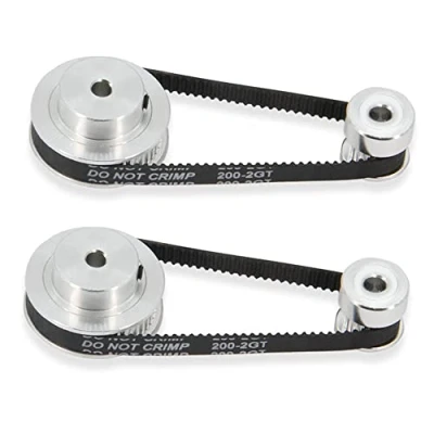 Abbildung von Zeberoxyz 2 Stück Set GT2 Synchronrad, 20 &amp; 48 Zähne, 5mm Bohrung, Aluminium Zahnriemenscheibe mit Länge 200 mm Breite 6mm Riemen (20 48T 5B 6)