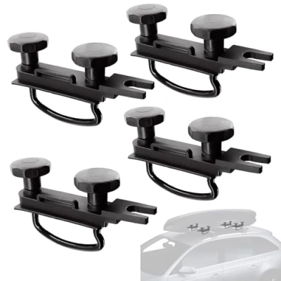 Abbildung von Focenat Dachbox Befestigung U Bügel, 4er Set Auto Van Montage Fitting Kit, Bolzen für Dachboxen mit 8 Sicherungsmuttern, Schrauben, Halterung Installationszubehörsatz