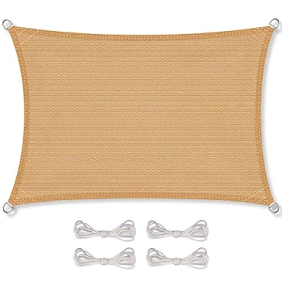 Abbildung von CelinaSun Sonnensegel inkl Befestigungsseile HDPE Basic Rechteck 3 x 4 m sandbeige Sonnenschutz atmungsaktiv