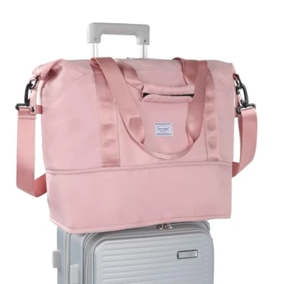 Abbildung von TANTOMI Reisetasche Damen 42x23x40 cm, Weekender Bag Sporttasche Damen,Handgepäck Tasche Faltbar wasserdichte Duffle Trainingstasche Kliniktasche Geburt Geeignet Urlaub Camping