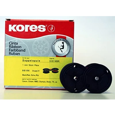 Abbildung von Kores Farbband Gr. 51 Seide schwarz/rot