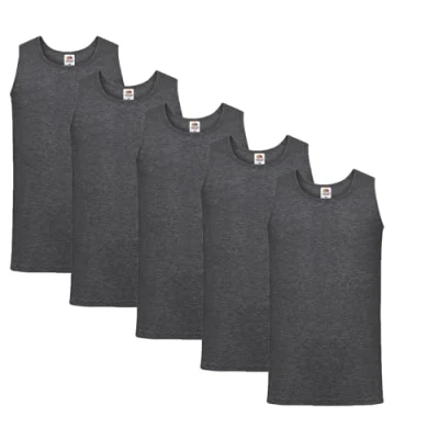 Abbildung von Fruit of the Loom Herren Unterhemd M L XL XXL 3XL 4XL auch Farbsets (5erPack), 5X DarkHeather + 1 HL Kauf Notizblock