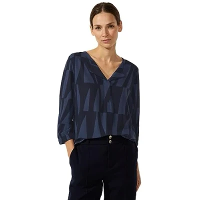 Abbildung von Street One Print Bluse, Damen, Größe: 36, Blau