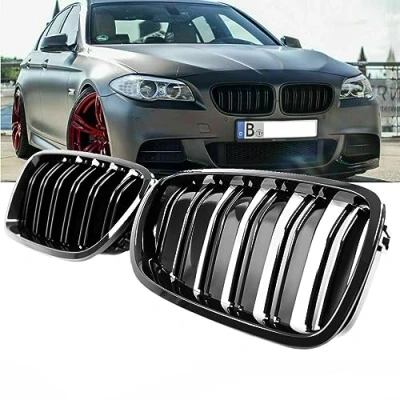 Abbildung von DM Autoteile F10 F11 F18 Kühlergrill Schwarz Glanz Doppelsteg auch M M5 bj 10 17 Grill Front Frontgrill kompatibel für BMW