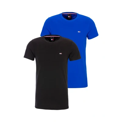 Abbildung von Tommy Jeans T Shirt TJM 2PACK SLIM JERSEY TEE (Packung, 2 tlg., 2er Pack) mit Markenlogo auf der Brust