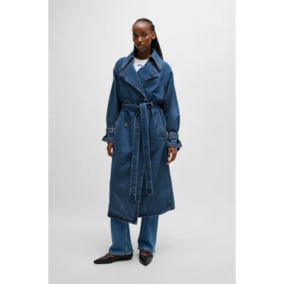 Abbildung von HUGO Garena Trenchcoat, Damen, Größe: Medium, Bright blue