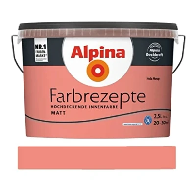 Abbildung von Alpina Wand und Deckenfarbe Farbrezepte 2,5 Liter Hula Hoop Matt