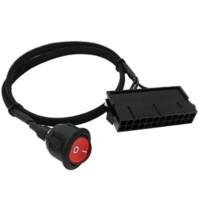 Abbildung von COMeap 24 Pin ATX Rote LED EIN / Ausschalter Jumper Bridge Adapter Geflochtenes Kabel 55 cm (21,5 Zoll)