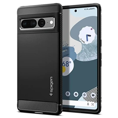 Abbildung von Google Pixel 7 Pro Hülle Silikon Spigen Soft Case/Backcover Handyhülle Schwarz Shockproof/Stoßfest