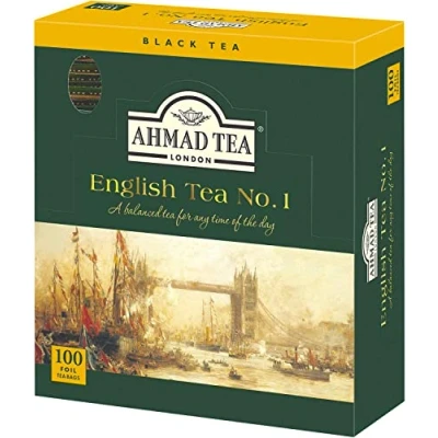Abbildung von Ahmad Tea English No. 1 Schwarztee Mischung mit Bergamotte Einzeln verpackte, Aromaversiegelte Teebeutel 2g Tee pro Portion 100 Stück&quot;