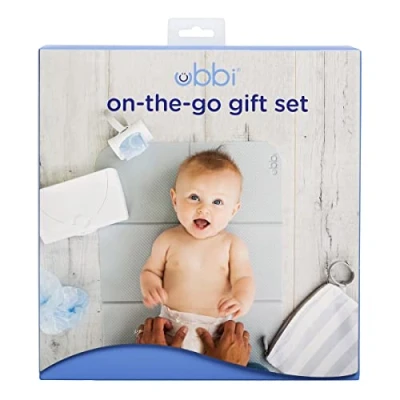 Abbildung von Ubbi On The Go Gift Set, Baby Essentials, Includes Portable Changing Pad, Wipe Dispenser, and Bag Newborn Essential