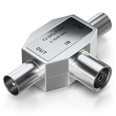 Abbildung von deleyCON TV Antennen Verteiler Zweitgeräte Splitter HD Kabel Adapter