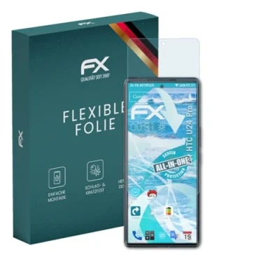 Abbildung von atFoliX Schutzfolie kompatibel mit HTC U24 Pro Folie, ultraklare und flexible FX Displayschutzfolie (3X)