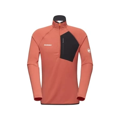 Abbildung von Mammut Herren Half Zip Pullover, L, Orange, Funktionsshirt, Oberteil für Sportler, aus Polartec Power Grid