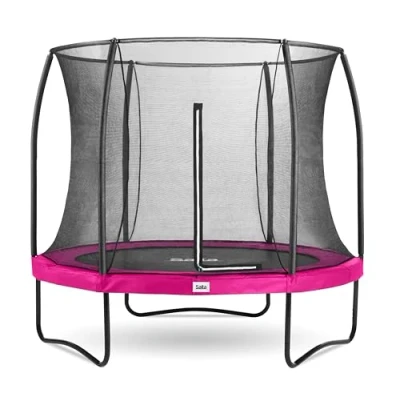 Abbildung von Salta Comfort Edition ⌀183/213/251/305/366/396/427cm TÜV geprüft Schwarz/Grün/Pink rundes Outdoor Trampolin, Gartentrampolin Set mit Sprungmatte, Sicherheitsnetz, Federn, Randabdeckung