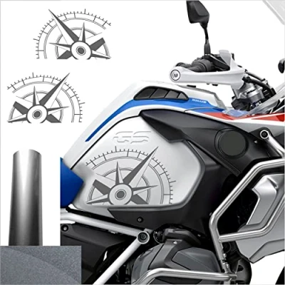 Abbildung von 2 Aufkleber kompatibel mit Seitenwänden Tank Motorrad R 1200 1250 GS Adventure LC (Graphit)
