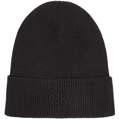 Abbildung von Calvin Klein Embroidery Beanie Mütze, Damen, Größe: One Size, Black