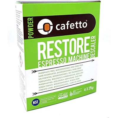 Abbildung von cafetto Wiederherstellung Bio Entkalker Kaffee Maschine Reinigung Pulver, 4 Einmalhandschuhe Pakete…