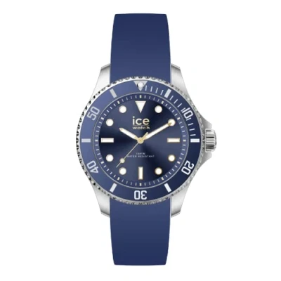Abbildung von ICE Watch steel Blue gold Silbergraue Damenuhr mit Silikonarmband 020368 (Small)