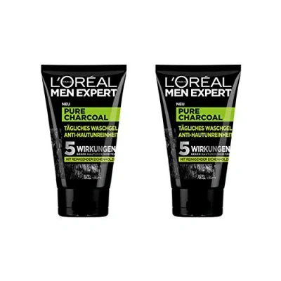 Abbildung von L&#039;Oréal Men Expert, Pure Charcoal Waschgel, gegen unreine Männerhaut (Pickel, Mitesser, fettige und ölige Haut) (2 x 100 ml)