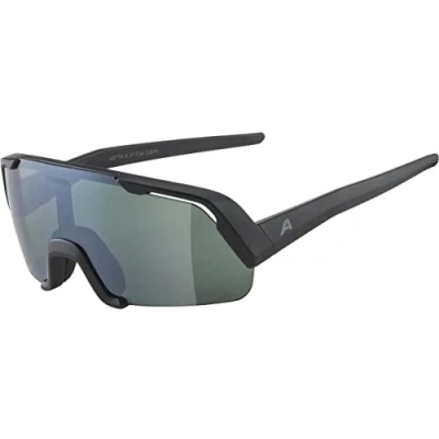 Abbildung von ALPINA ROCKET YOUTH Q LITE Verspiegelte, Kontrastverstärkende &amp; Beschlagfreie Sport Fahrradbrille Mit 100% UV Schutz Für Kinder, black matt, One Size