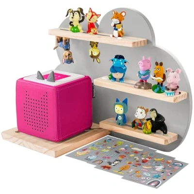 Abbildung von Milula Studios Tonie Regal Wolke für +20 Figuren Toniebox &amp; Hörfiguren Mädchen Junge Aufbewahrung Tonieregal Kinderzimmer