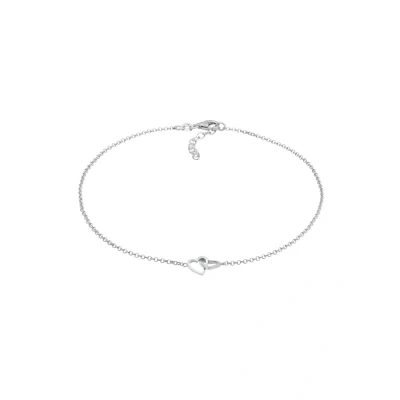 Abbildung von Elli Heart Fußkettchen, Damen, Größe: 25, Silber