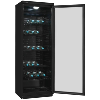Abbildung von exquisit Getränkekühlschrank &quot;GKS350 1 GT 280D&quot;, GKS350 280D schwarz, 173 cm hoch, 60 breit, 320 L Volumen, mit Glastür, LED