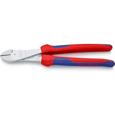 Abbildung von KNIPEX Kraft Seitenschneider mit Mehrkomponenten Hüllen verchromt 250 mm 74 05