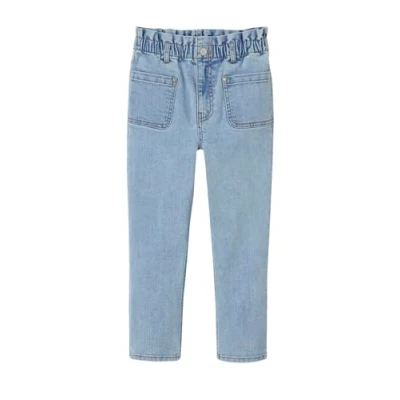Abbildung von Vertbaudet Die UNVERWÜSTLICHE, robuste Mädchen Paperbag Jeans Double Stone 134