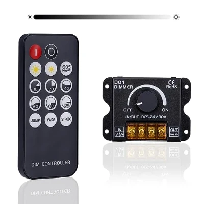 Abbildung von GOMING DC 5V 12V 24V 30A RF LED Light Strip Dimmer PWM Dimming Controller Wireless Control oder durch den Knopf um die Helligkeit Einzustellen Geeignet für Lights