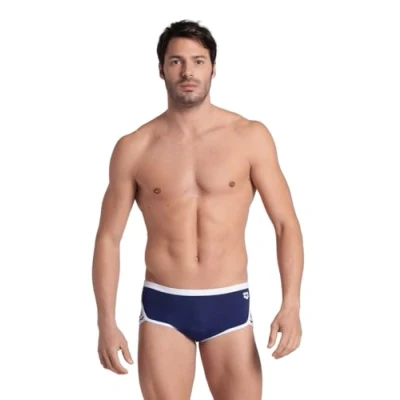 Abbildung von ARENA Herren Badehose Badeshorts Schwimmhose Icons Swim Low Waist Short Solid, Farbe:Navy, Wäschegröße:5, Artikel: 710 Navy/White