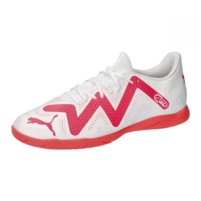 Abbildung von Puma Future PLAY IT Fußballschuh Halle, Herren, Größe: 44.5, White/fire orchid Schuhe