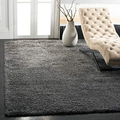 Abbildung von SAFAVIEH Zottelig Teppich für Wohnzimmer, Esszimmer, Schlafzimmer California Shag Collection, Hoher Flor, Dunkelgrau, 201 X 290 cm