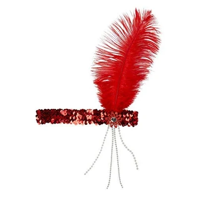 Abbildung von Boland Kostüm 20er Glitzer Stirnband rot, Schmückendes Accessoire im typischen Flapper Design