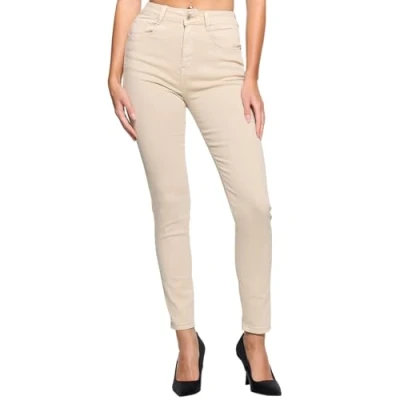 Abbildung von Elara Super High Waist Damen Hose Chunkyrayan EL12 15 Beige 42 (XL)