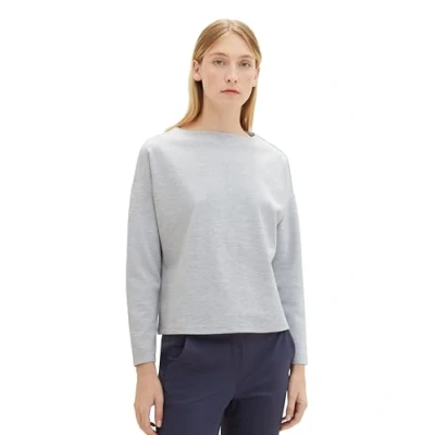 Abbildung von TOM Tailor MIT Stehkragen Sweatshirt, Damen, Größe: Medium, Medium silver grey melange