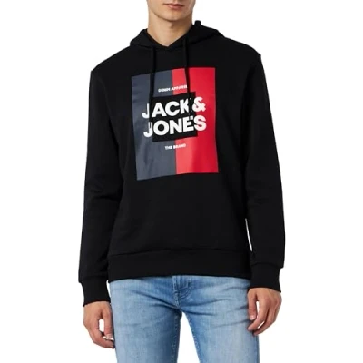 Abbildung von JACK&amp;JONES Herren JJOSCAR Sweat Hood 2PK MP Kapuzenpullover, Black/Pack:Black+Navy, XL